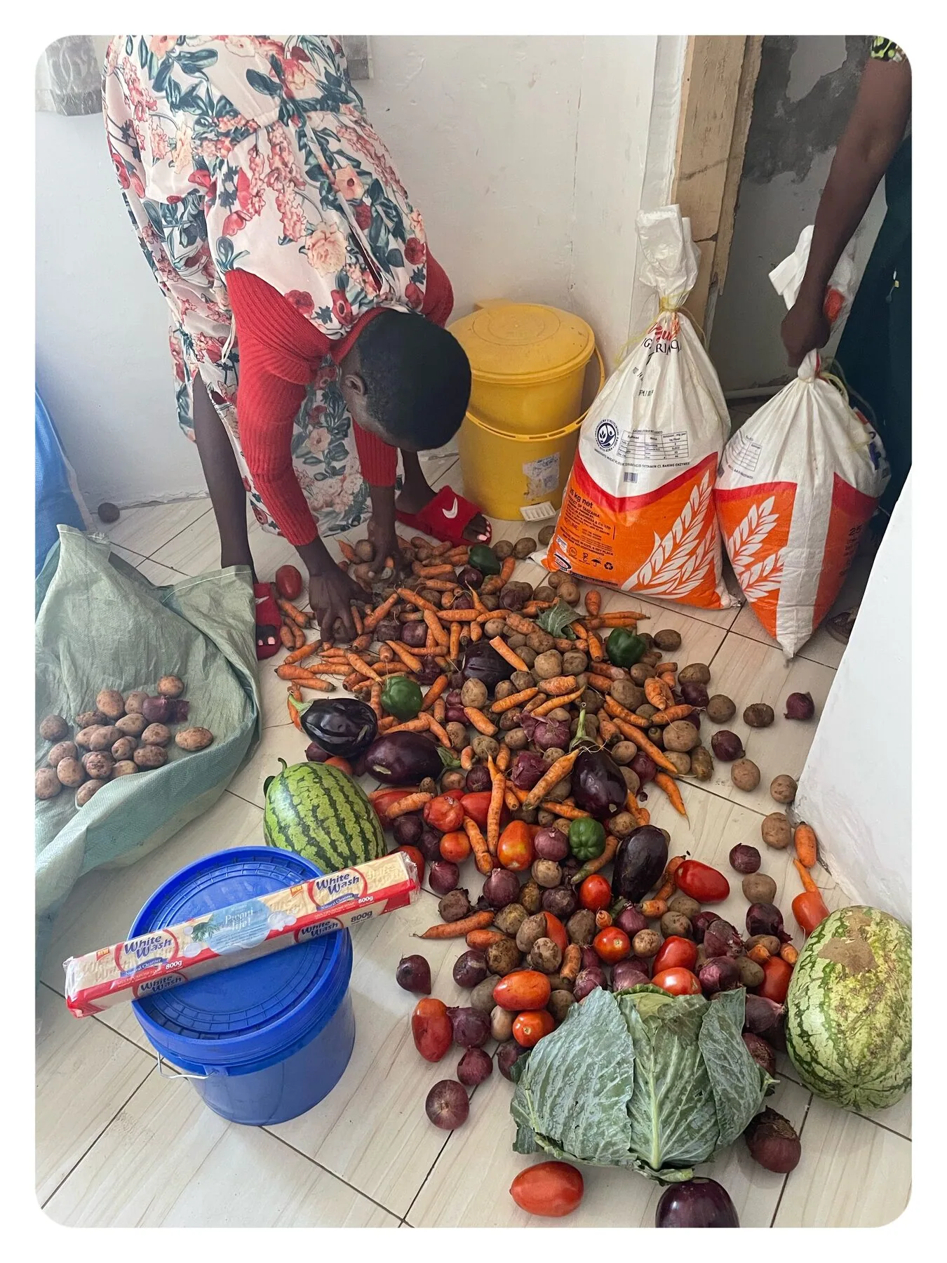 Die vollständige Lebensmittelspende für die Mwanga Children Foundation